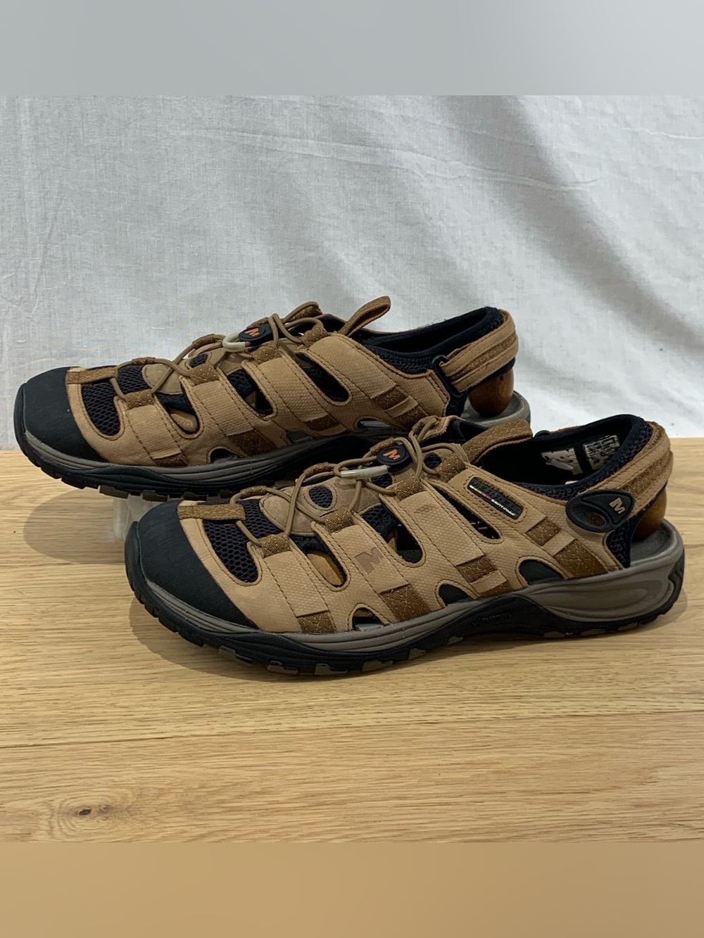 Merrell Saugatuck Men’s Size 14 Trail Hiking Sandals Tan Brown